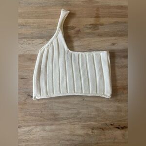 Asos Design knit one shoulder crop tank